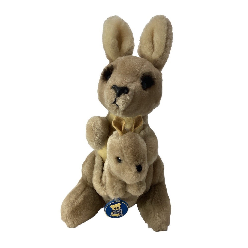 VINTAGE Dakin & Co 1982 Kangaroo with Baby Joey Pouch Plush Stuffed Animal Toy